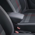 RATI ARMSTER 3 Armlehne RENAULT CLIO 2013-2019  [schwarz,vegan Leder,rote Nähte]
