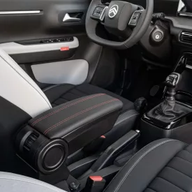   RATI ARMSTER 3 Armlehne FIAT GRANDE PANDA 2025-  [schwarz,vegan Leder,rote Nähte]